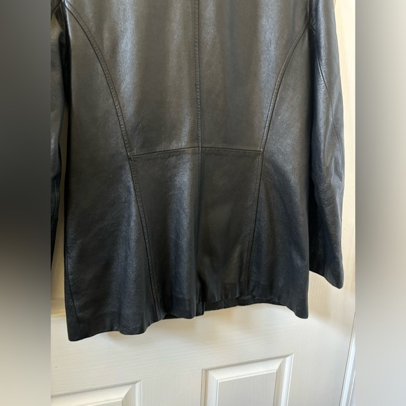 Wilsons Black 100% Leather 4-Button Career Casual Coat/Jacket Women's Size M - Picture 3 of 8